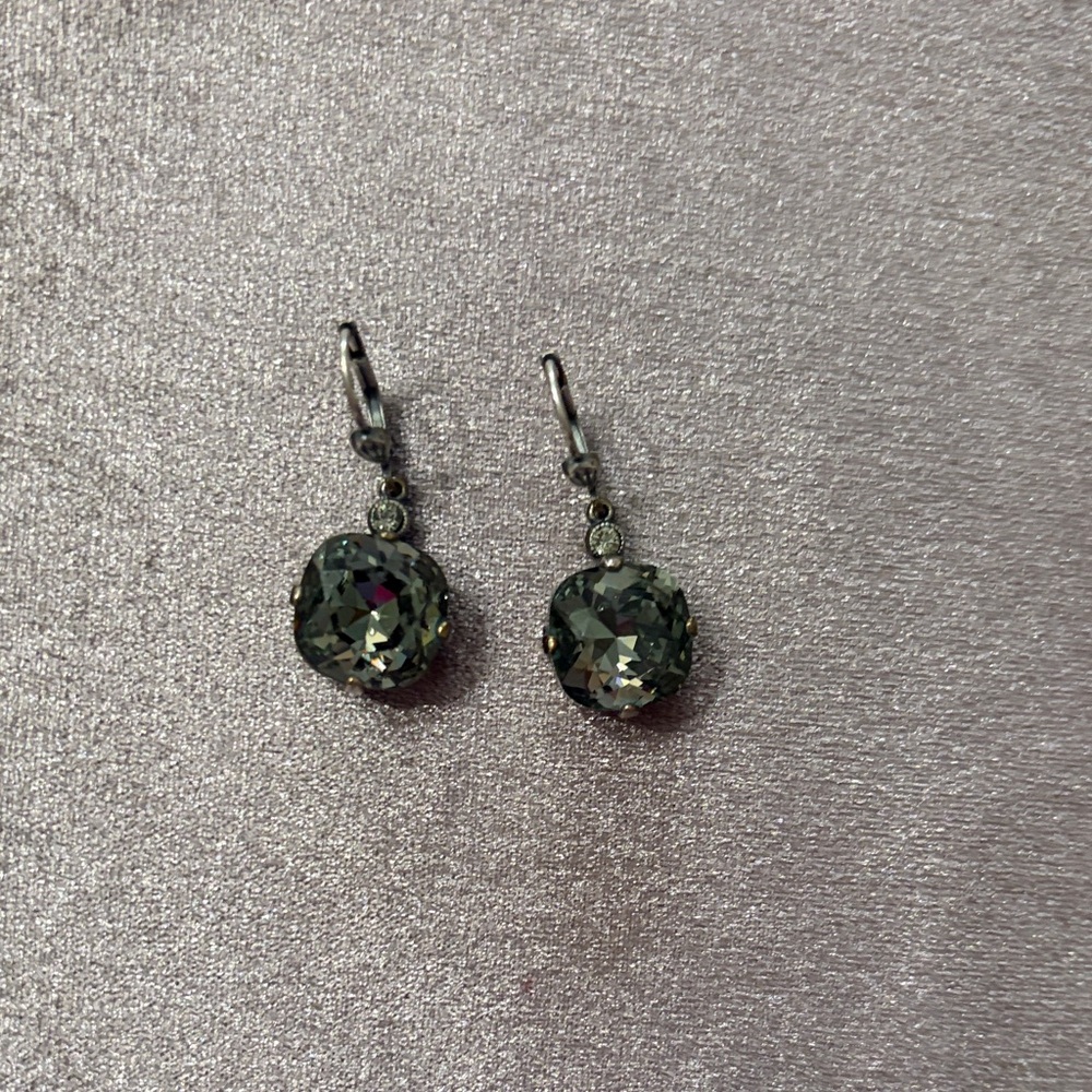 Catherine Popesco Sparkling Gray Earrings